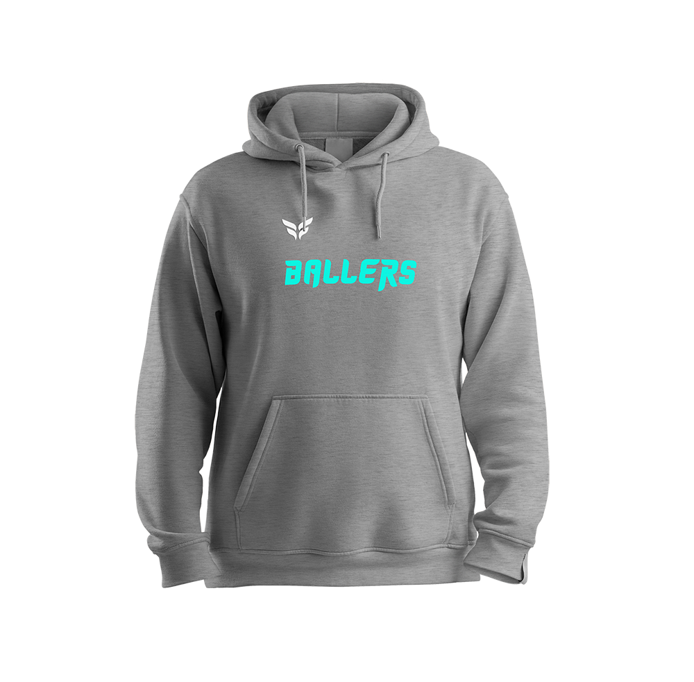 BALLER SCRIPT COTTON-BLEND HOODIE (GREY)