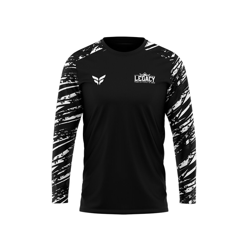 LEGACY TRAINING JERSEY LS BLACK WHITE Flite Sports Legacy training jersey ls black white flite sports