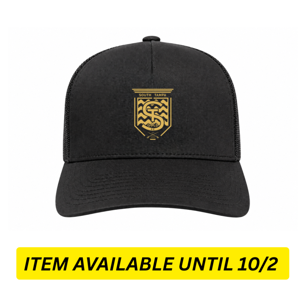 SOUTH TAMPA GOLD RETRO TRUCKER HAT (BLACK)