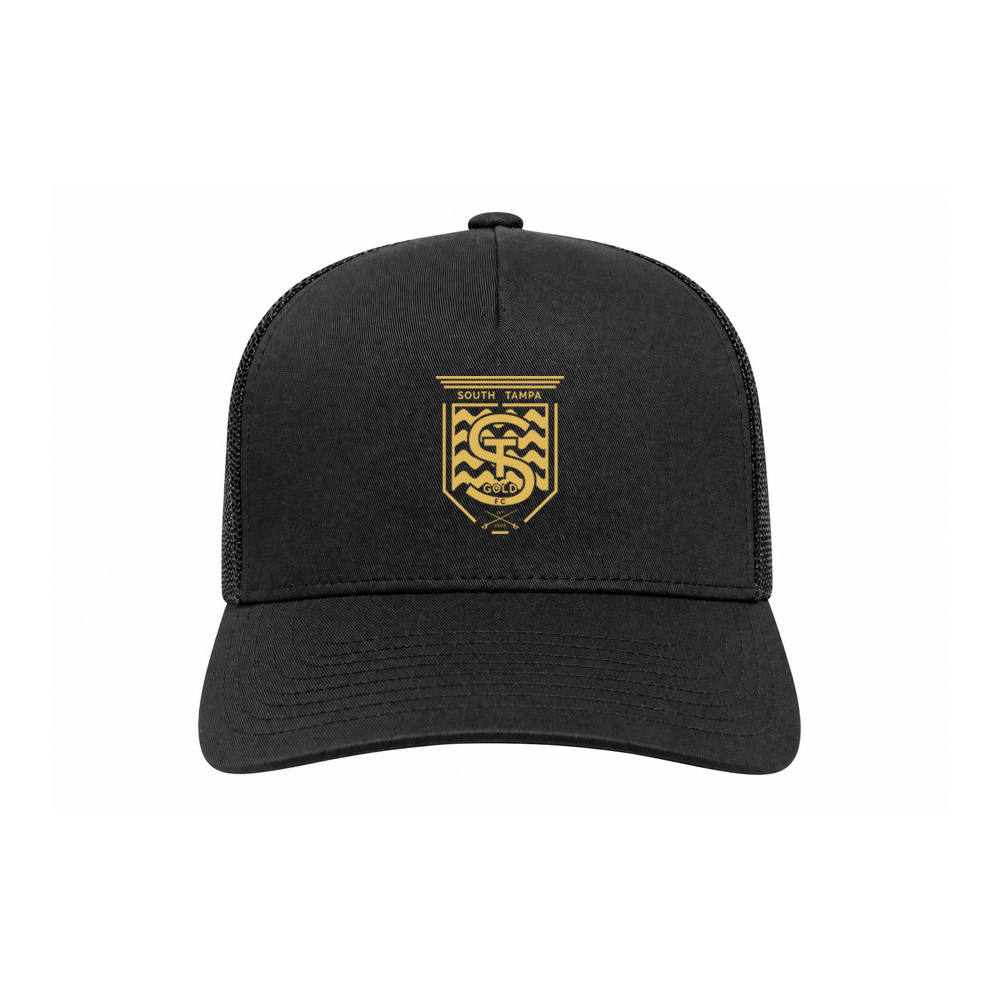 SOUTH TAMPA GOLD RETRO TRUCKER HAT (BLACK)