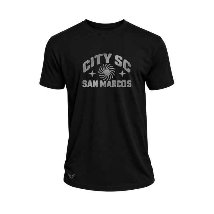 CITY SC SAN MARCOS METALLIC SPIRIT COTTON-BLEND T-SHIRT (BLACK)