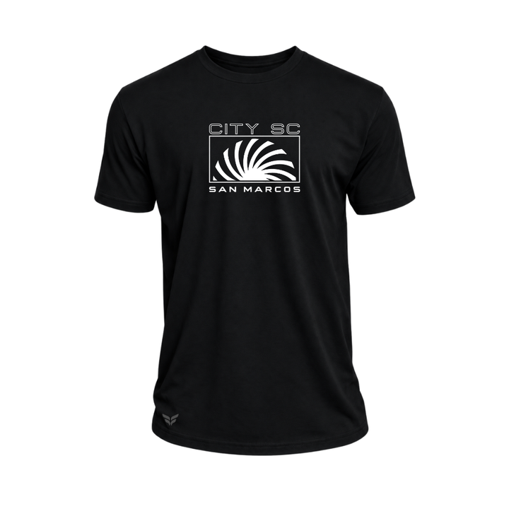 CITY SC SAN MARCOS SWIRL LOGO COTTON-BLEND T-SHIRT (BLACK)