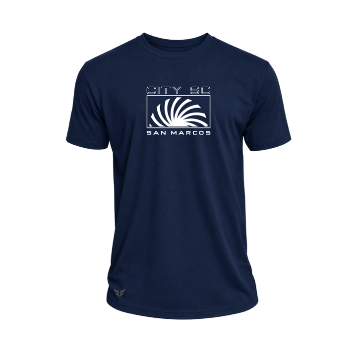 CITY SC SAN MARCOS SWIRL LOGO COTTON-BLEND T-SHIRT (NAVY)