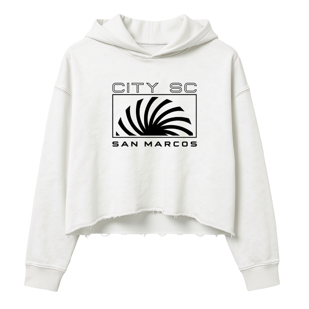 CITY SC SAN MARCOS SPIRAL WOMENS CROPPED HOODIE (WHITE)