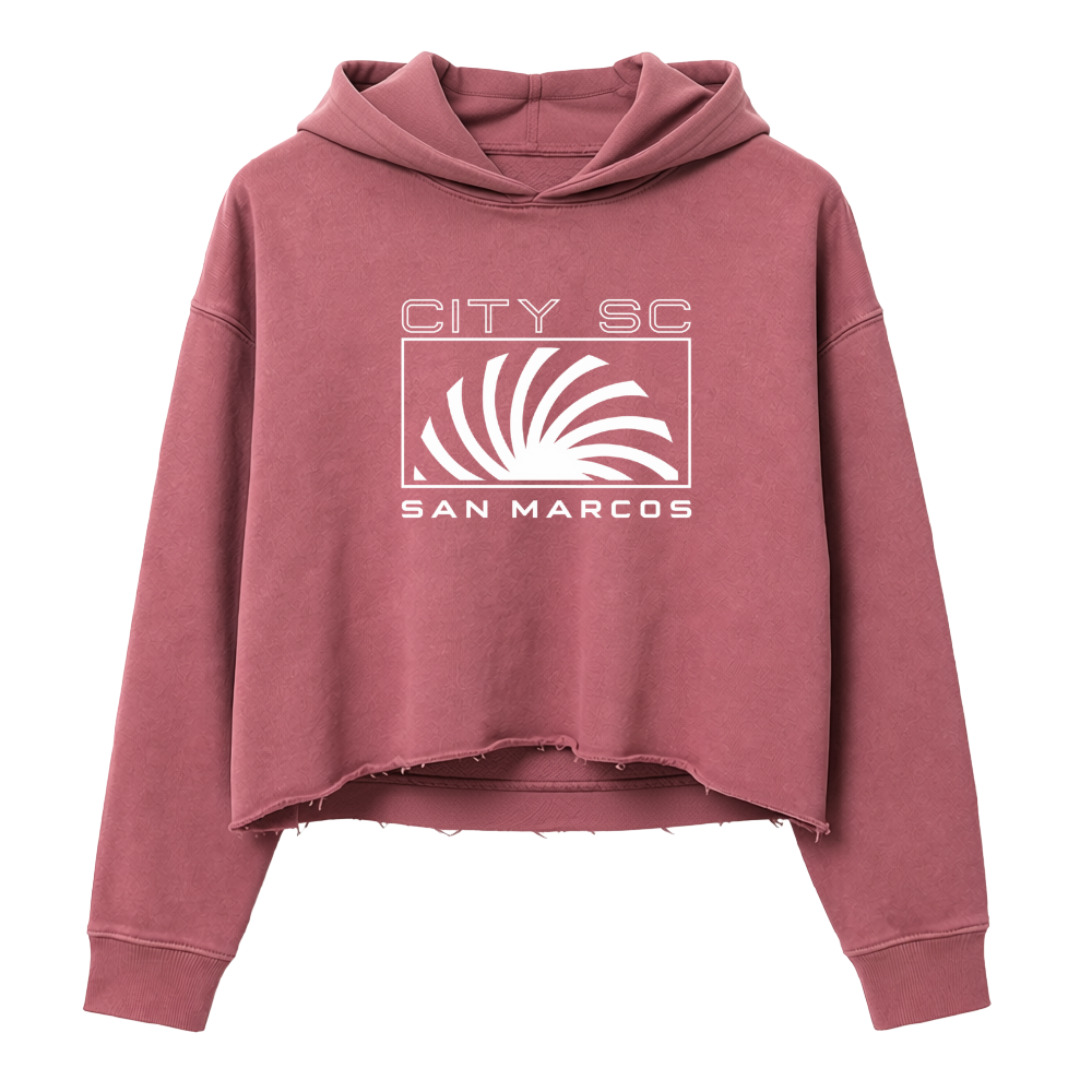 CITY SC SAN MARCOS SPIRAL WOMENS CROPPED HOODIE (ROSE)