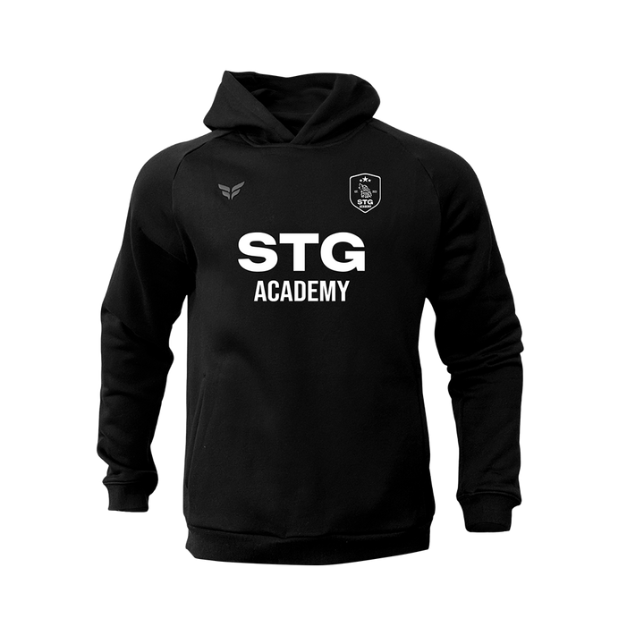 STG ACADEMY PLAYER COTTON-BLEND PREMIUM HOODIE WITH OPTIONAL PLAYER # ON SLEEVE (BLACK)