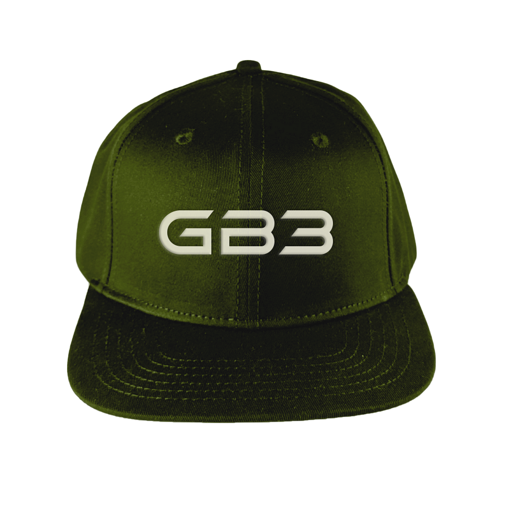 GB3 FITTED FLAT BRIM BASEBALL HAT WITH PLAYER NUMBER (GREEN)
