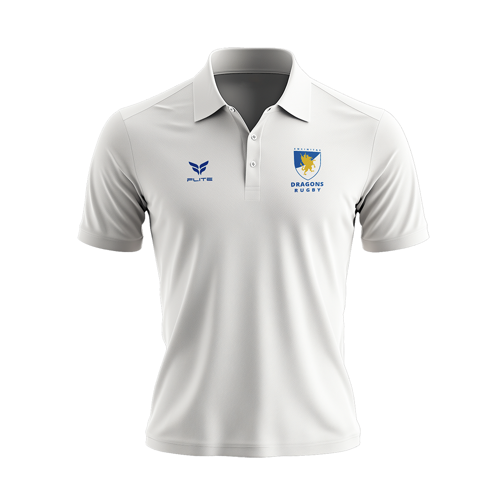 ENCINITAS DRAGONS POLO SHIRT (WHITE)