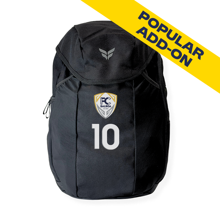 FC BALBOA TEAM BACKPACK WITH PLAYER NUMBER (BLACK)