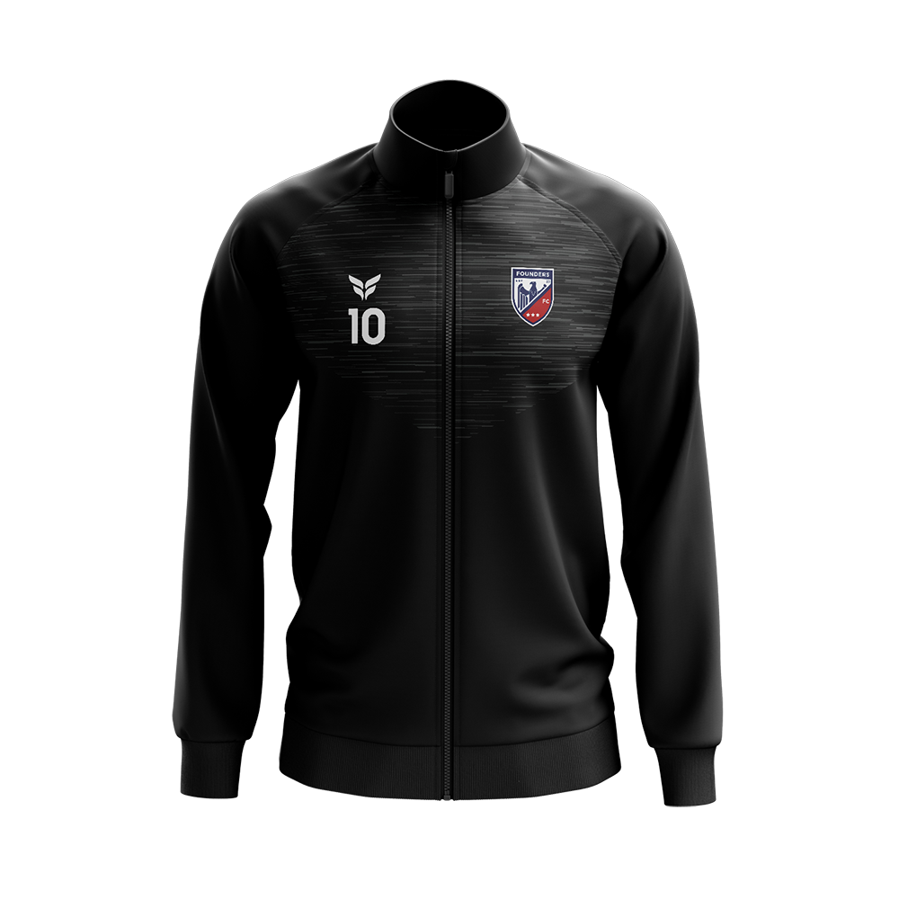 FOUNDERS FC WARM-UP JACKET WITH PLAYER NUMBER (BLACK)