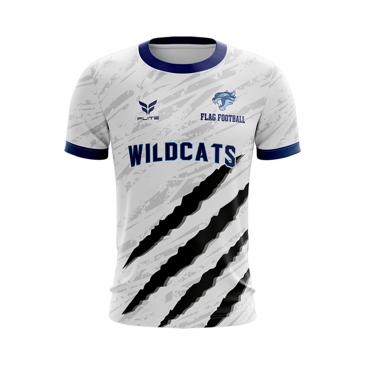 ALEXANDER WILDCATS FLAG FOOTBALL TRAINING JERSEY SS (WHITE)