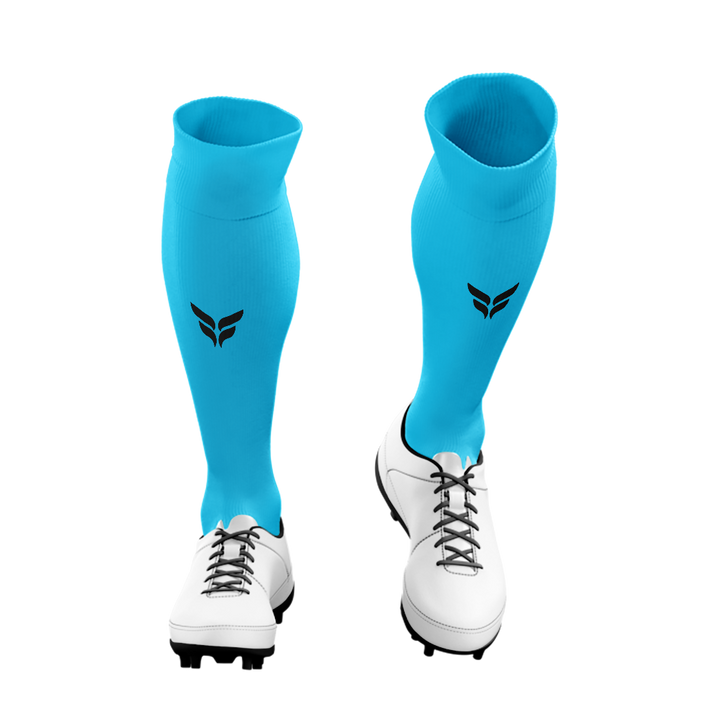 IN10SITY KEEPER SOCKS (NEON BLUE WITH BLACK WINGS)
