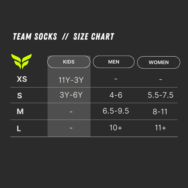 TEAM SOCKS (BLACK SOCKS WHITE WINGS)