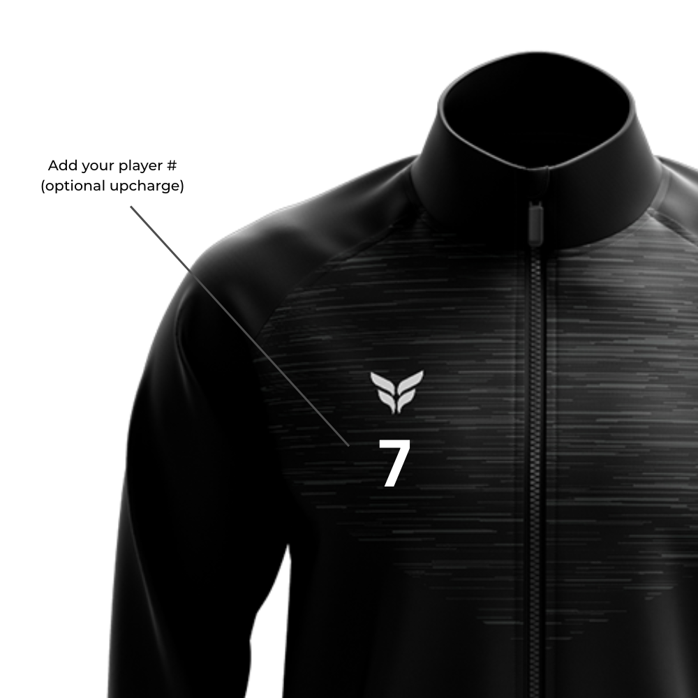 RED FLAMES WARM-UP JACKET (BLACK)