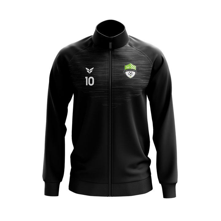 GREENCASTLE UNITED SC WARM-UP JACKET WITH PLAYER NUMBER (BLACK)