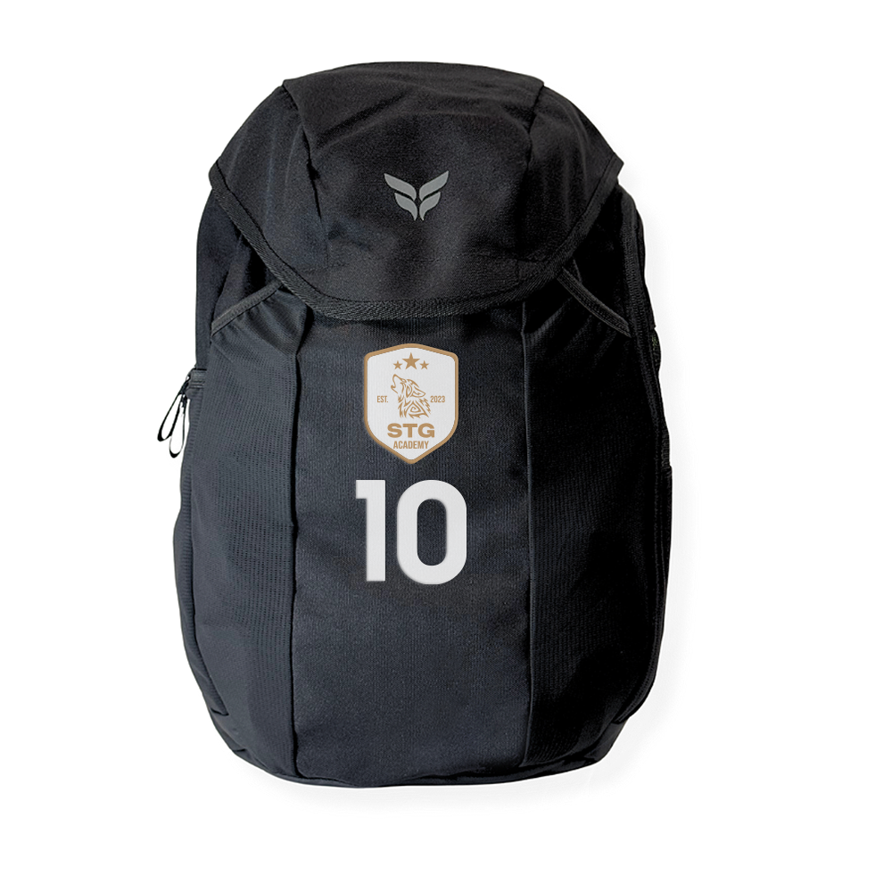 STG ACADEMY TEAM BACKPACK WITH PLAYER NUMBER (BLACK)