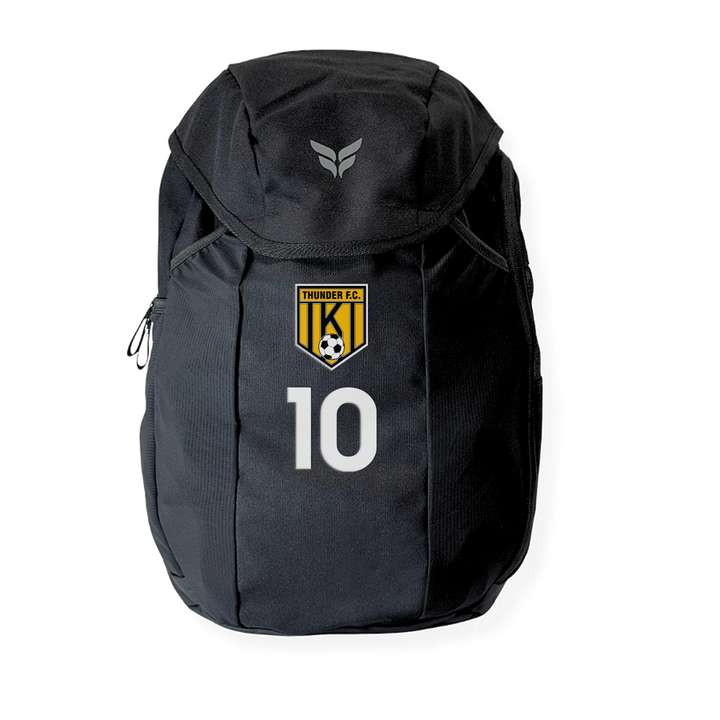 K THUNDER FC TEAM BACKPACK WITH PLAYER NUMBER (BLACK)