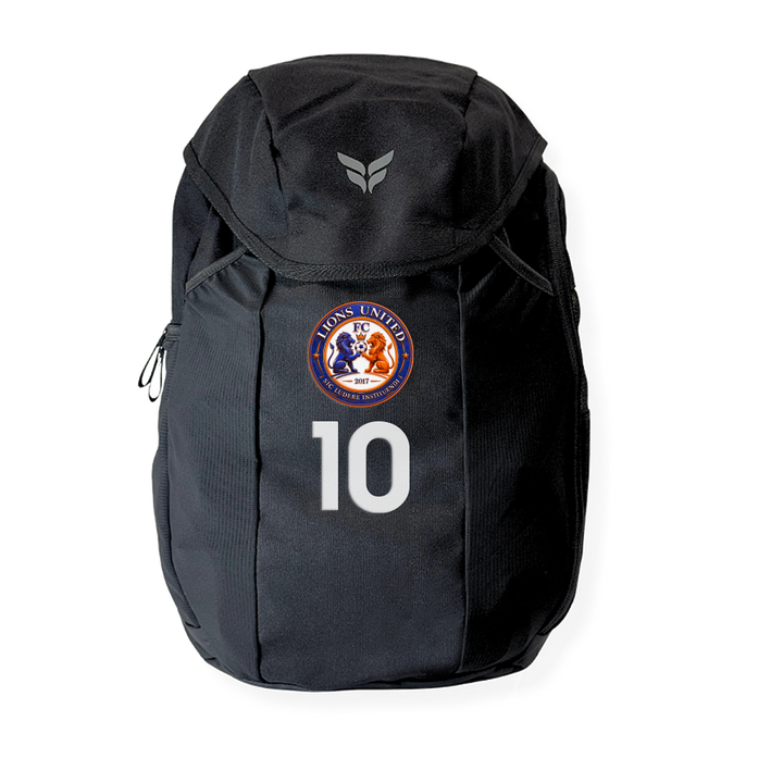 LIONS UNITED FC TEAM BACKPACK WITH PLAYER NUMBER (BLACK)