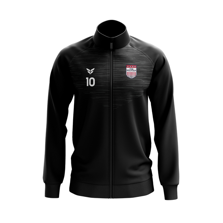 OAK MOUNTAIN SC WARM-UP JACKET WITH PLAYER NUMBER (BLACK)