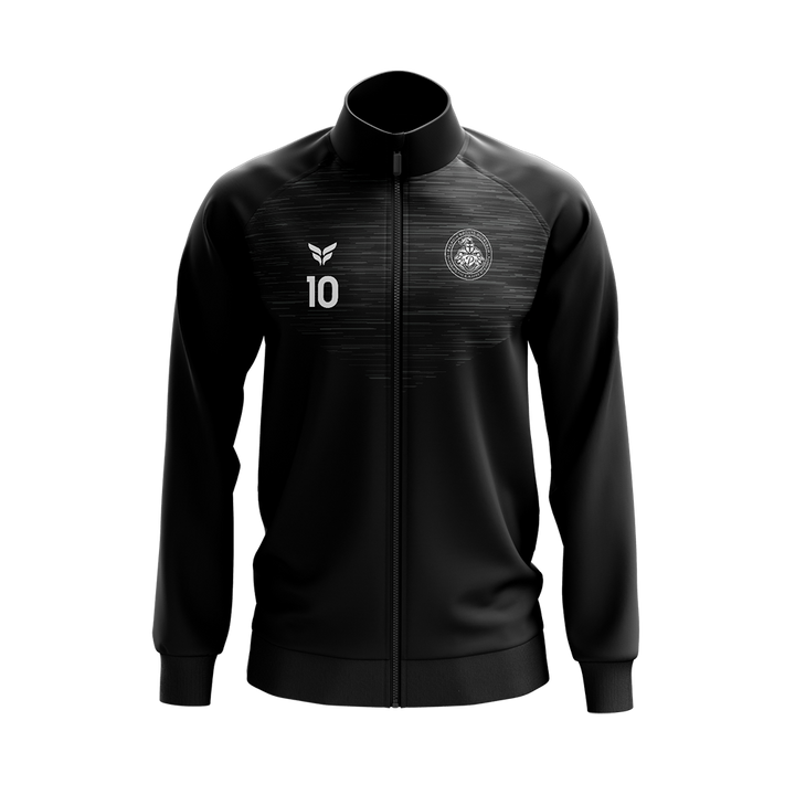 CHAQUETA DE CALENTAMIENTO KOMO FC HARTBREAKERS CON NÚMERO DE JUGADOR (NEGRO)