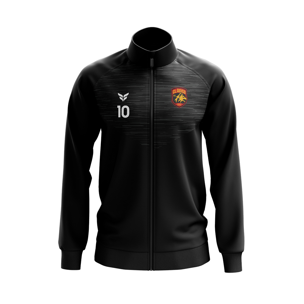 CLASICO FC WARM-UP JACKET WITH PLAYER NUMBER (BLACK)