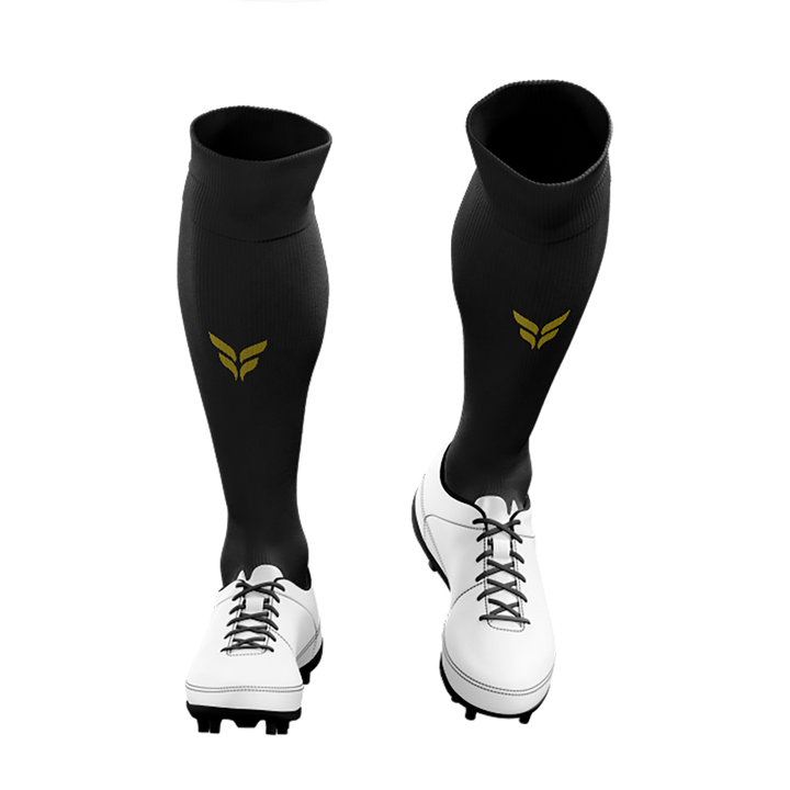 BOLD CITY GOALKEEPER GAME SOCKS (BLACK SOCKS GOLD WINGS)