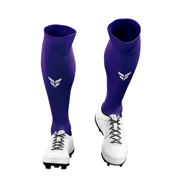 BOLD CITY GOALKEEPER GAME SOCKS (PURPLE SOCKS WHITE WINGS)