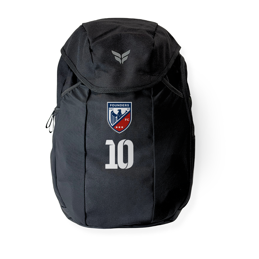 FOUNDERS FC TEAM BACKPACK WITH PLAYER NUMBER (BLACK)