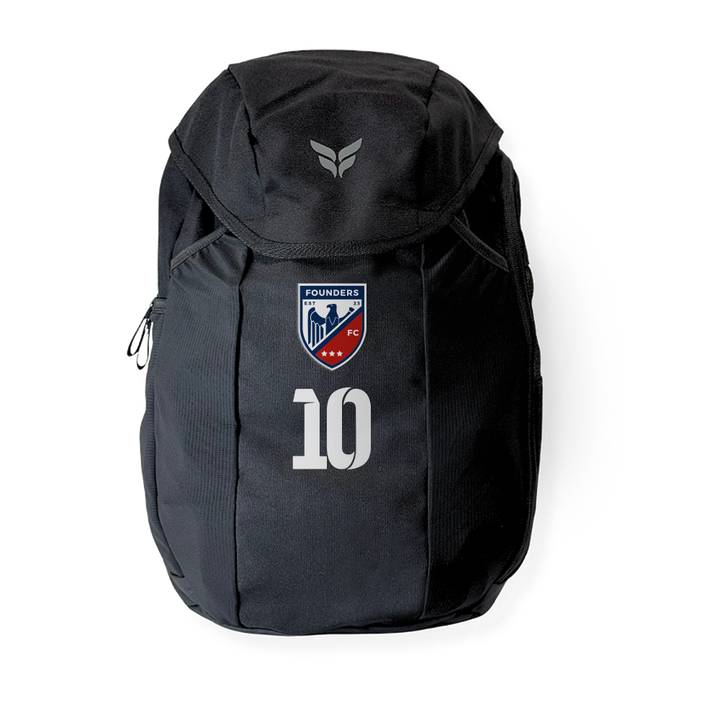 FOUNDERS FC TEAM BACKPACK WITH PLAYER NUMBER (BLACK)