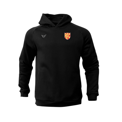 RED FLAMES COTTON-BLEND HOODIE (BLACK)