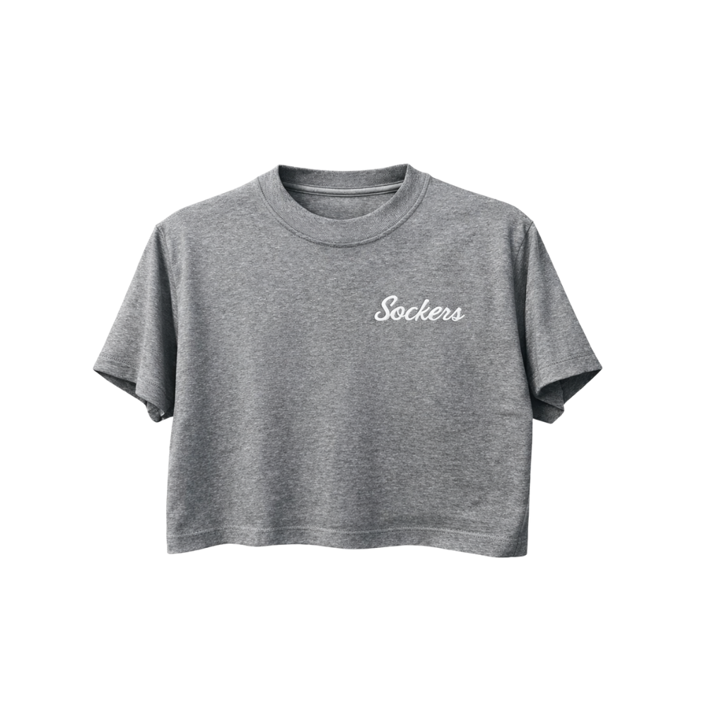 SD SOCKERS CROPPED EMBROIDERED TEE (GREY)