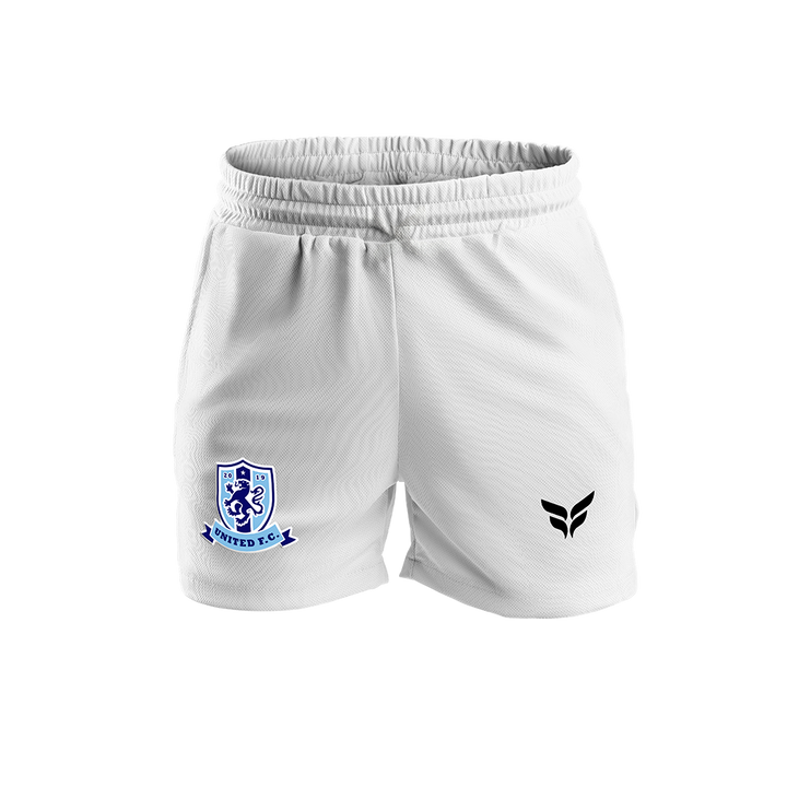 UNITED FC SHORTS W/ZIPPERED POCKETS (WHITE)