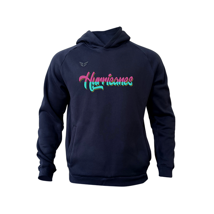 VALLEY CENTER SCRIPT HOODIE (NAVY NEON)