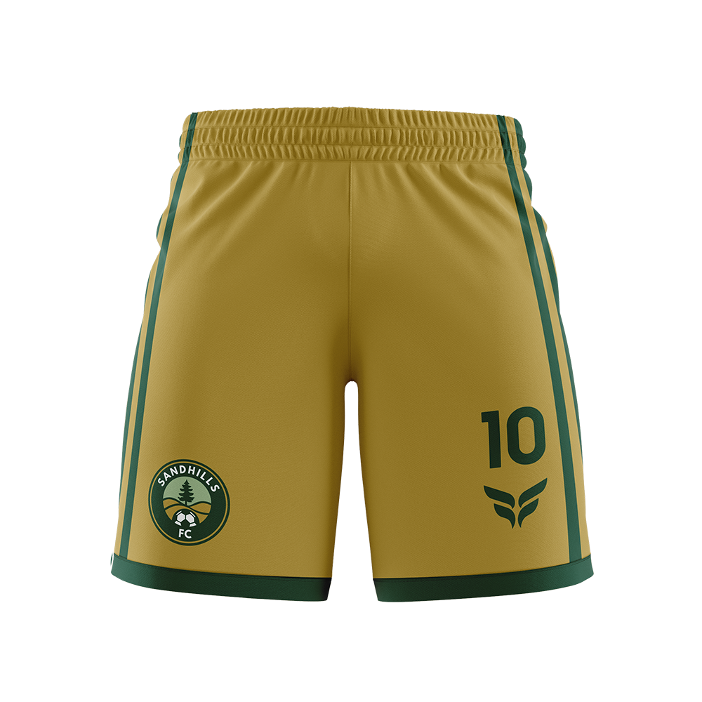 SANDHILLS FC AWAY PLAYER SHORTS (GOLD)