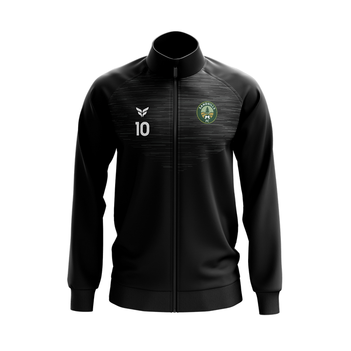 SANDHILLS FC WARM-UP JACKET WITH PLAYER NUMBER (BLACK)