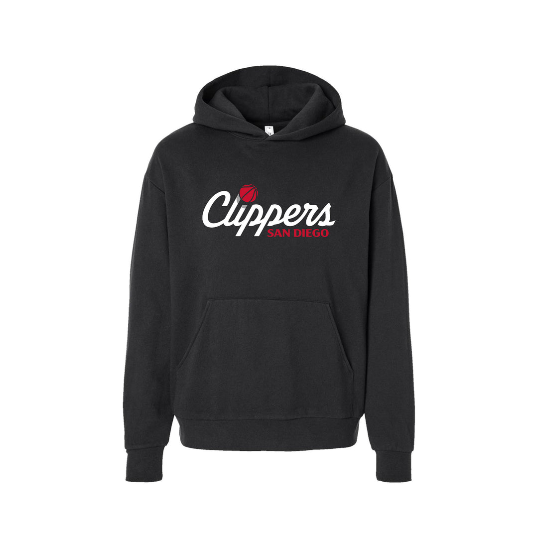CLIPPERS SCRIPT BALL HOODIE (BLACK)